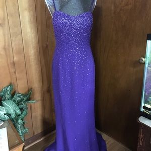 Bella Formals Gradient Beaded Purple Long Gown